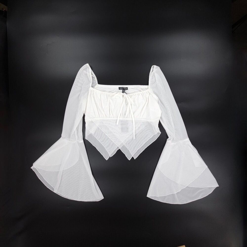 NEW Dolls Kill Current Mood Wild Attraction Mesh Top 90s Coquette Angelic y2k 2X